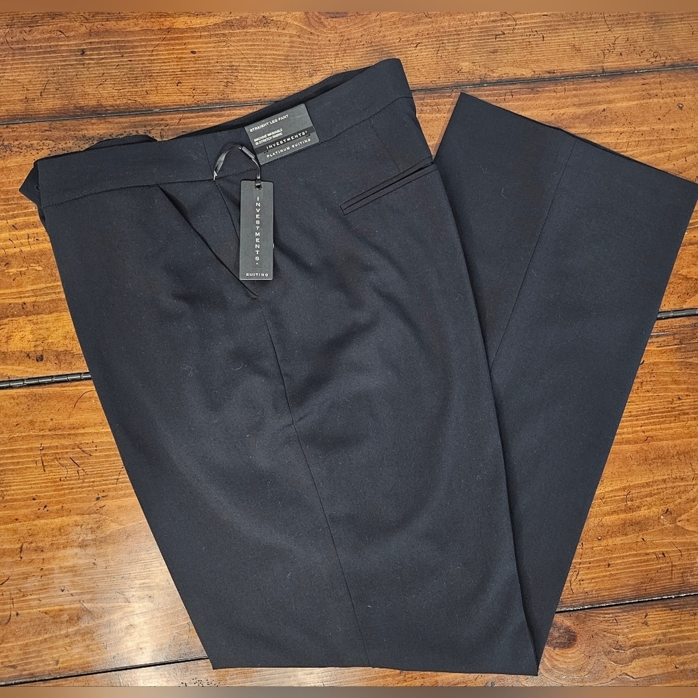 Investments Black Straight Leg Classic Dress Pants Women's Size 18R NWT